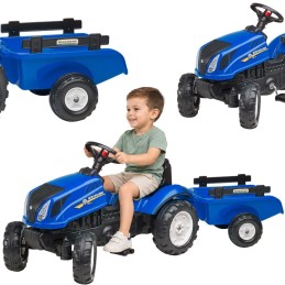 FALK Traktor na Pedały New Holland z Przyczepą i Otwieraną Maską 2-5 lat