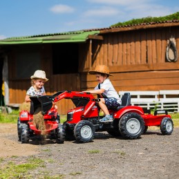 FALK Traktor na Pedały Massey Ferguson 8740S z Łyżką i Przyczepą 3-7 lat