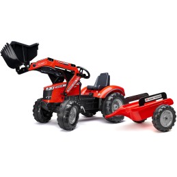 FALK Traktor na Pedały Massey Ferguson 8740S z Łyżką i Przyczepą 3-7 lat