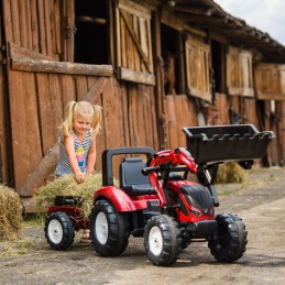 FALK Traktor na Pedały Valtra S4 z Łyżką i Przyczepą 3-7 lat