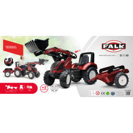 FALK Traktor na Pedały Valtra S4 z Łyżką i Przyczepą 3-7 lat