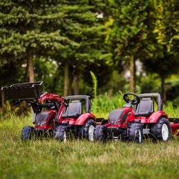 FALK Traktor na Pedały Valtra S4 Bordowy z Przyczepą 3-7 lat