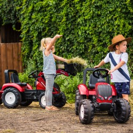 FALK Traktor na Pedały Valtra S4 Bordowy z Przyczepą 3-7 lat