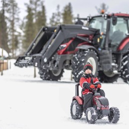 FALK Traktor na Pedały Valtra S4 Bordowy z Przyczepą 3-7 lat