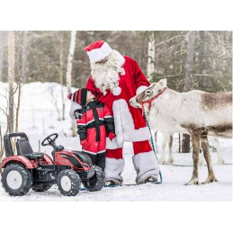 FALK Traktor na Pedały Valtra S4 Bordowy z Przyczepą 3-7 lat