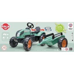 FALK Traktor Lander Zielony na Pedały z Przyczepką od 3-7 Lat