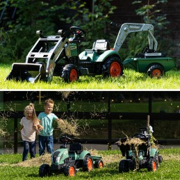 Falk Traktorek Na Pedały z Przyczepą Ładowarką i Koparką Duży Zestaw