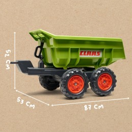 Falk Duża Przyczepka Wywrotka do Traktora Claas R-940C Zielona dla Dzieci