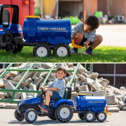 FALK Przyczepa Cysterna Beczkowóz z Kranem New Holland Niebieska 3-7 Lat