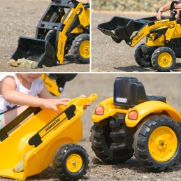 FALK Traktor na Pedały Koparka Komatsu z Przyczepą i Łyżką 2-5 Lat