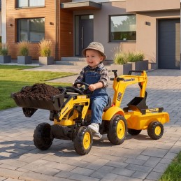 FALK Traktor na Pedały Komatsu z Łyżką Koparką i Przyczepą 2-5 lat