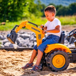 FALK Traktor na Pedały Komatsu z Łyżką Koparką i Przyczepą 2-5 lat