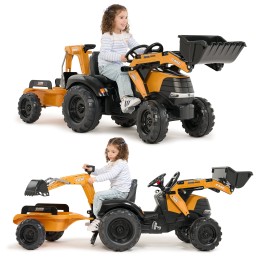 FALK Traktor na Pedały Case CE z Koparką Ładowarką i Przyczepą 3-7 lat