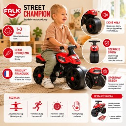 FALK Jeździk Motocykl Street Champion Czerwony 1-3 lat