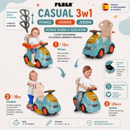 FEBER Jeździk Pchacz Bujak CASUAL PUSH N’GO Wielofunkcyjny 5w1