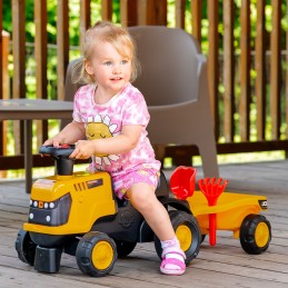 FALK Jeździk Traktor JCB Fastrac z Przyczepą Łopatką i Grabkami 1-3 lat