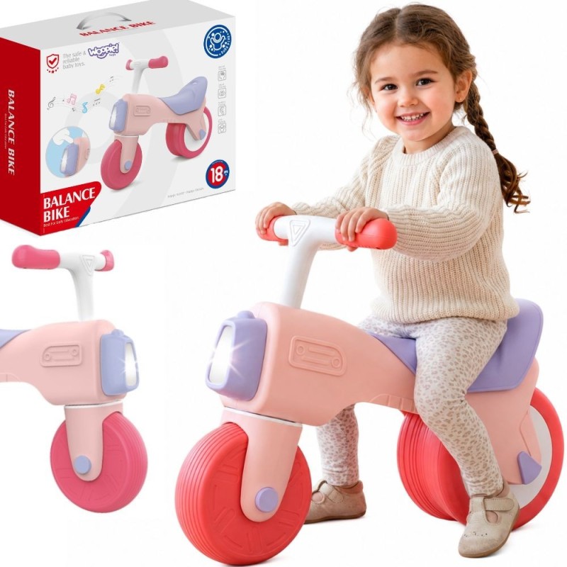WOOPIE  BABY Rowerek Biegowy Jeździk Dźwięk 18m+ Różowy