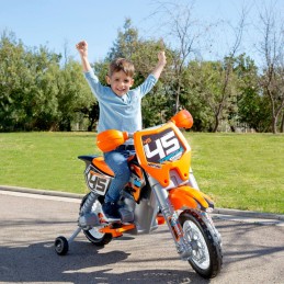 FEBER Motocykl Cross Pomarańczowy na Akumulator 6V dla Dzieci