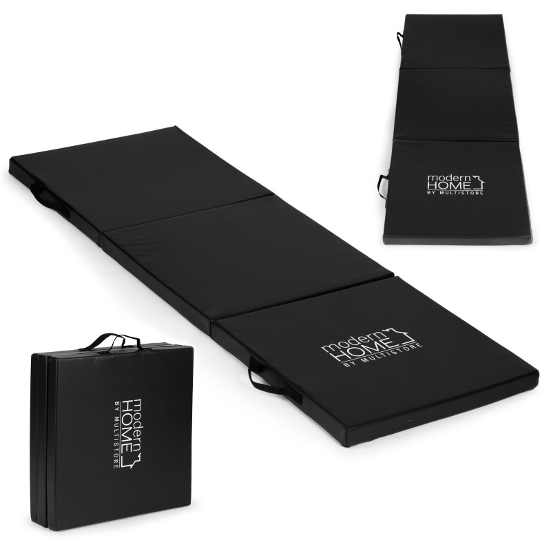 Materac gimnastyczny czarny do ćwiczeń fitness 182x60 cm