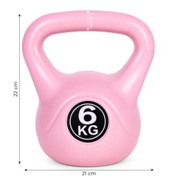 Kettlebell kettle 6 kg do ćwiczeń hantla kula odważnik obciążenie ciężar fitness różowy ModernHome