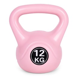 Kettlebell kettle 12 kg do ćwiczeń hantla kula odważnik obciążenie ciężar fitness różowy ModernHome