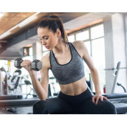 Hantle sześciokątne zestaw 2x4 kg ciężarki do ćwiczeń obciążniki fitness szare ModernHome