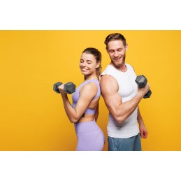 Hantle sześciokątne zestaw 2x4 kg ciężarki do ćwiczeń obciążniki fitness szare ModernHome