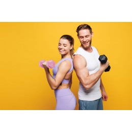 Hantle sześciokątne zestaw 2x4 kg ciężarki do ćwiczeń obciążniki fitness różowe ModernHome