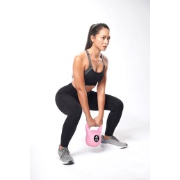Kettlebell kettle 4 kg do ćwiczeń hantla kula odważnik obciążenie ciężar fitness różowy MOVEPRO