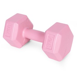 Hantle sześciokątne zestaw 2x2 kg ciężarki do ćwiczeń obciążniki fitness różowe MOVEPRO