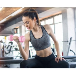Hantle sześciokątne zestaw 2x2 kg ciężarki do ćwiczeń obciążniki fitness różowe MOVEPRO