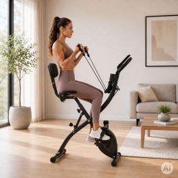 Rowerek stacjonarny magnetyczny składany z oparciem ekspanderami 8 poziomów oporu 120 kg MOVEPRO
