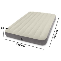 Materac welurowy do spania dwuosobowy dmuchany 203x152 cm INTEX 64103