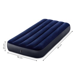 Materac dmuchany 191x76 cm łóżko do spania welurowy INTEX 64756