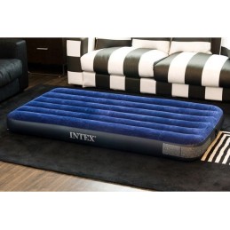Materac dmuchany 191x76 cm łóżko do spania welurowy INTEX 64756