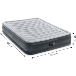 Materac łóżko do spania dwuosobowy z pompką automatyczną 191x137 cm INTEX 67768