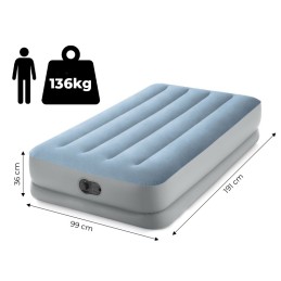 Materac dmuchany jednoosobowy 191x99x36 cm z wbudowaną pompką elektryczną USB łóżko INTEX 64157