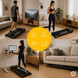 Bieżnia domowa elektryczna 10 km/h walking pad treningowy pod biurko pilot aplikacja MOVEPRO