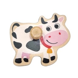WOOPIE GREEN Drewniane Puzzle Montessori Farma z Pinezkami Do Dopasowania
