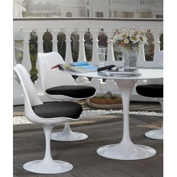 Stół TULIP MARBLE 120 CARRARA biały -     marmur, metal