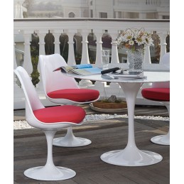Stół TULIP MARBLE 90 CARRARA biały -      marmur, metal