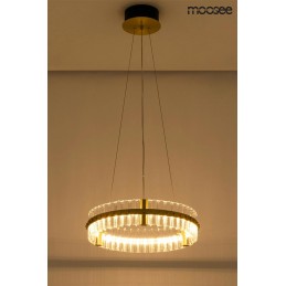MOOSEE lampa wisząca SATURNUS 47 złota - LED, kryształ, stal szczotkowana