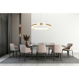 MOOSEE lampa wisząca SATURNUS 70 złota - LED, kryształ, stal szczotkowana