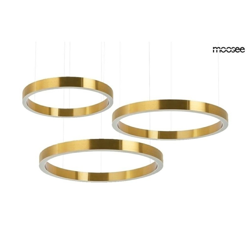 MOOSEE lampa wisząca RING 40 + 60 + 60    złota na jednej podsufitce