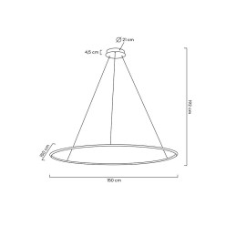 MOOSEE lampa wisząca RING SLIM 150 złota