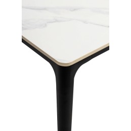 Stół SLIM 140x80 biały, czarny -          ceramiczny marmur, aluminium