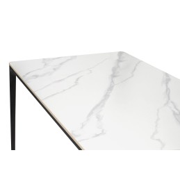 Stół SLIM 140x80 biały, czarny -          ceramiczny marmur, aluminium
