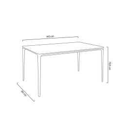 Stół SLIM 140x80 czarny - ceramiczny      marmur, aluminium