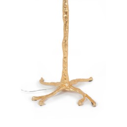 MOOSEE lampa podłogowa TIFFANY 175 biała  mosiądz / naturalne pióra