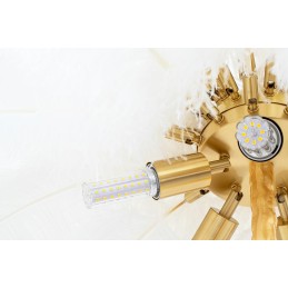 MOOSEE lampa podłogowa TIFFANY 175 biała  mosiądz / naturalne pióra